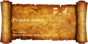 Pruska Andor névjegykártya